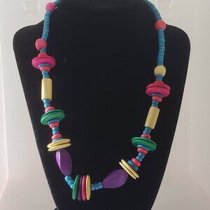 colorful wood necklace